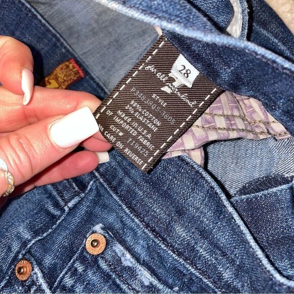 7 for all Man kind cropped Dojo jeans SZ 28" waist - Picture 4 of 10